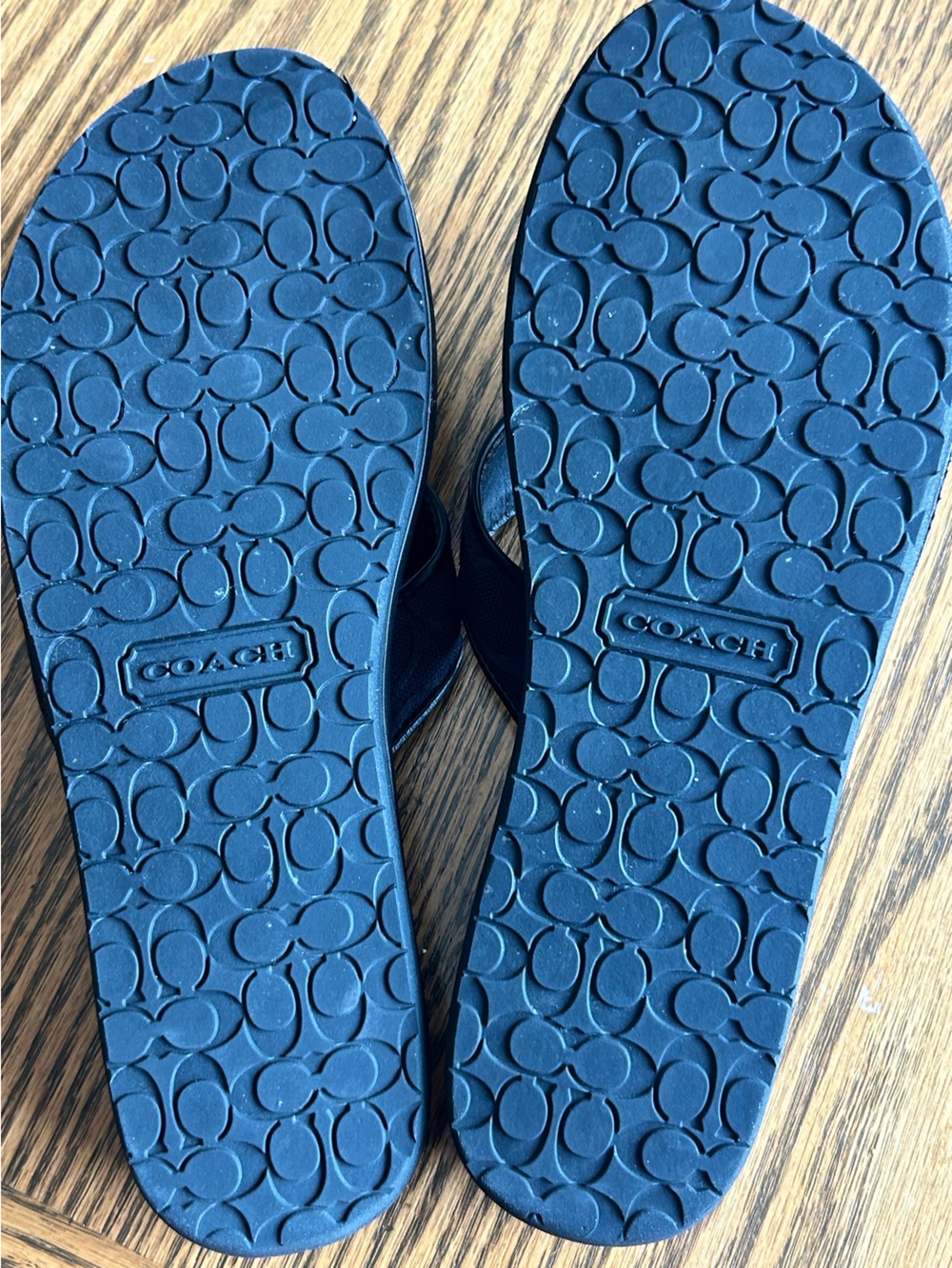 Coach Women’s Black Jolie Signature Logo Strap Thong Flip Flop Sandals Size 8 - Picture 12 of 15